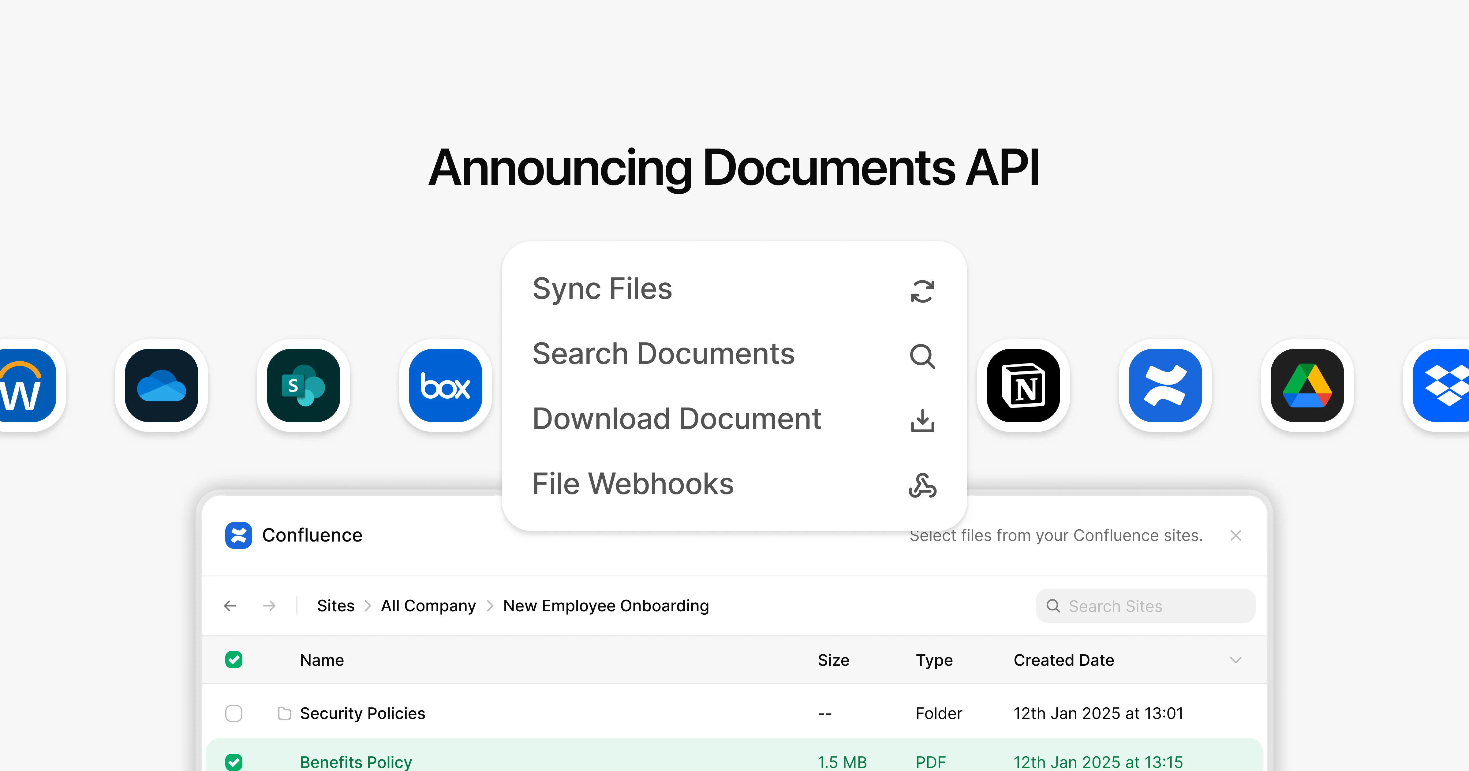 Documents API for Knowledge Bases and Storage