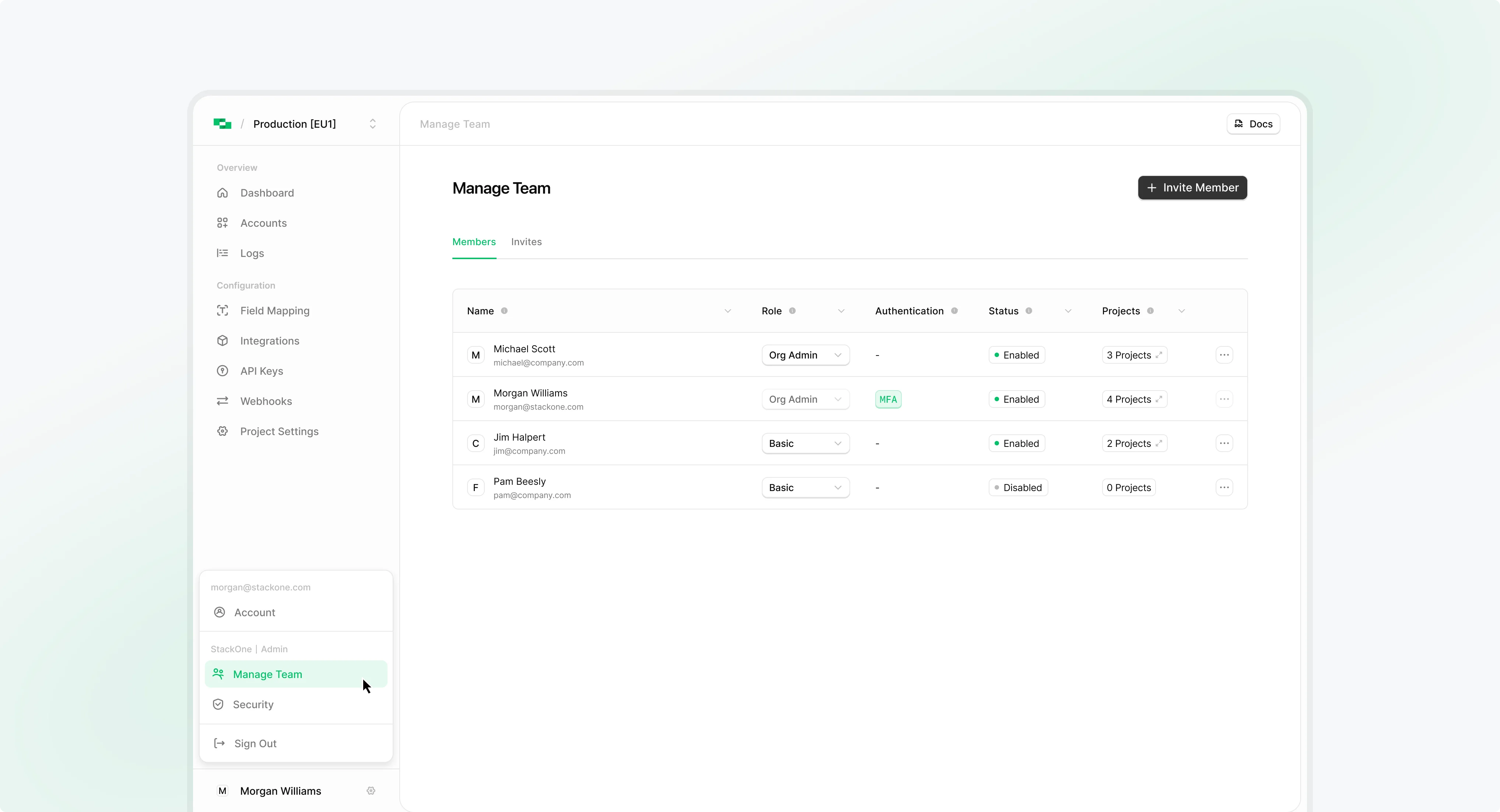 StackOne Dashboard: Enhanced Navigation with UX revamp on 8+ pages