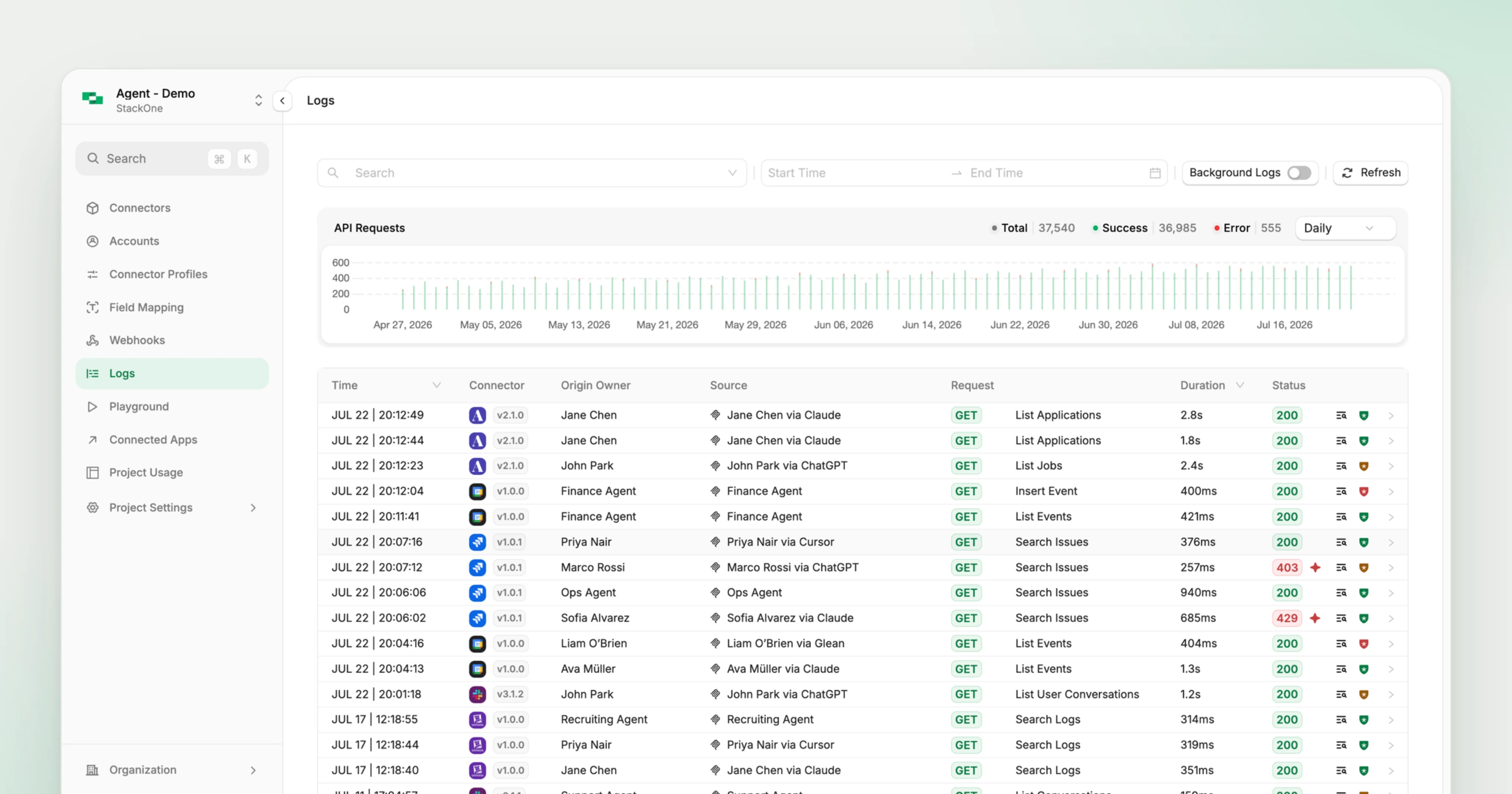 Revamped Logs Page and Public API: See Every Tool Call Your Agents Make